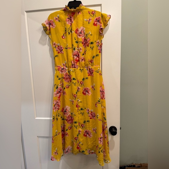 Julia Jordan midi yellow floral dress with ruffle collar - Picture 5 of 9